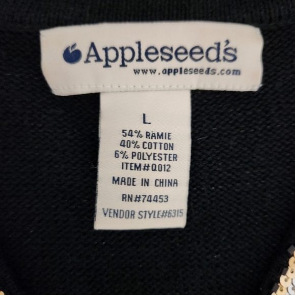 Appleseed's Black V-Neck Sweater with Gold Details Great Conditions🥰😍 - Picture 3 of 3